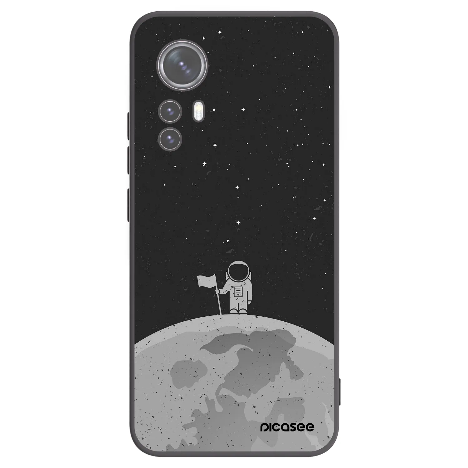 Picasee Xiaomi 12 Hülle - Schwarzes Silikon - Astronaut