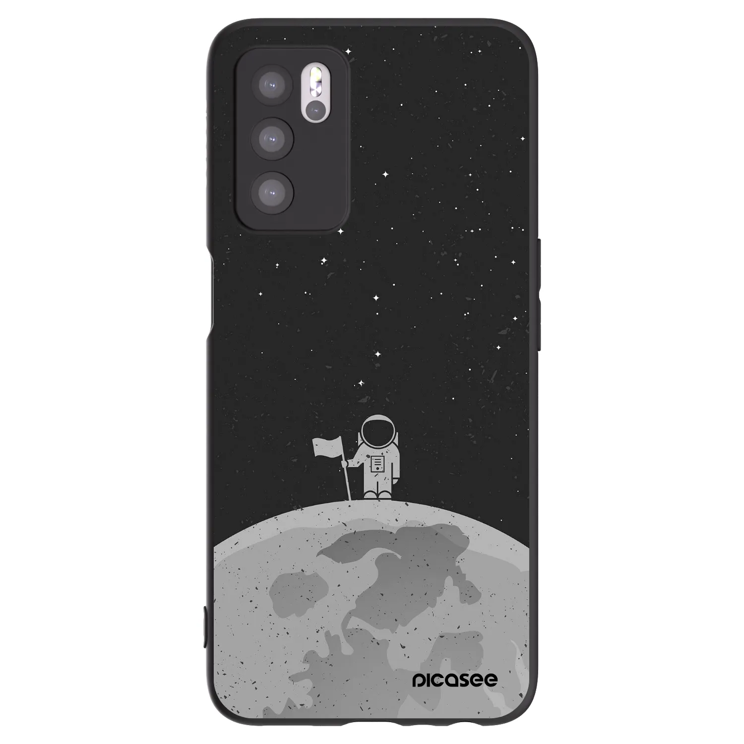 Picasee OPPO A16 Hülle - Schwarzes Silikon - Astronaut