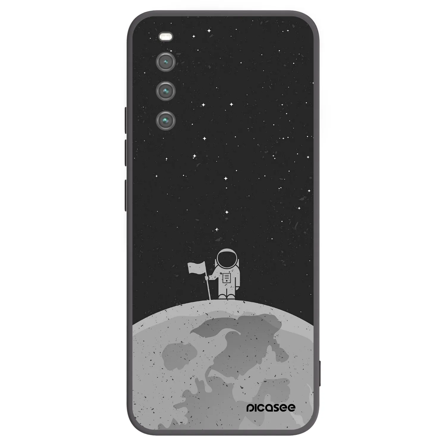 Picasee Sony Xperia 10 IV 5G Hülle - Schwarzes Silikon - Astronaut