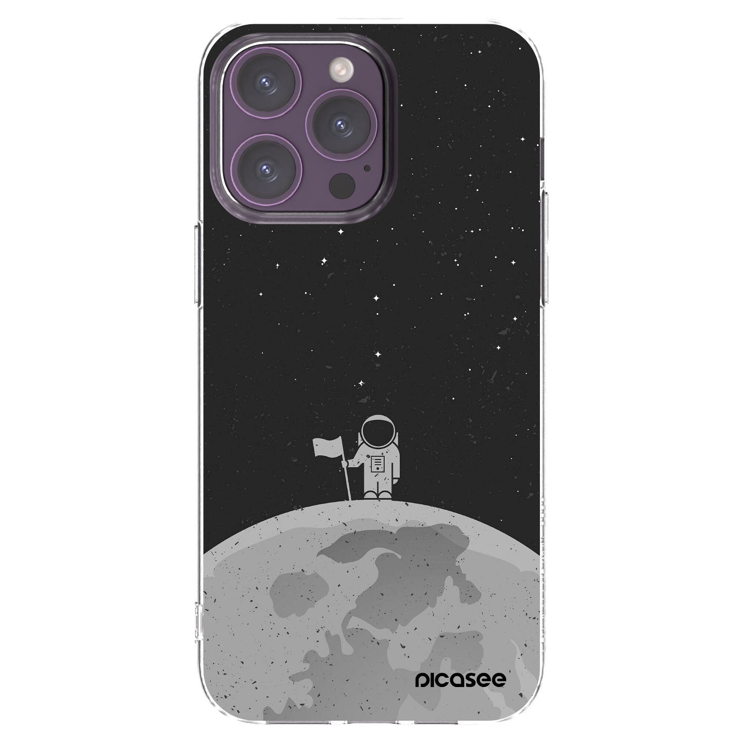 Picasee Apple iPhone 14 Pro Max Hülle - Transparentes Silikon - Astronaut