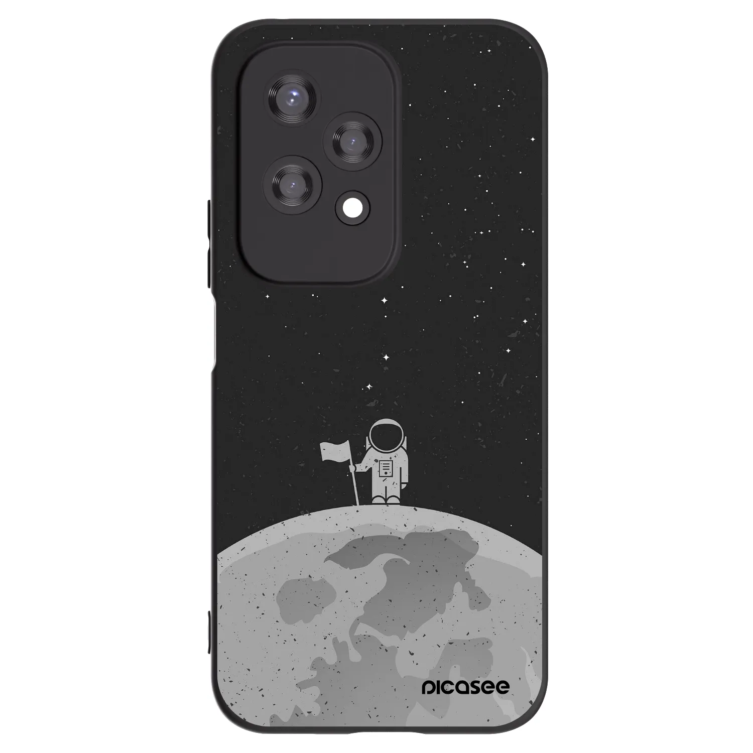 Picasee Honor 200 Lite Hülle - Schwarzes Silikon - Astronaut