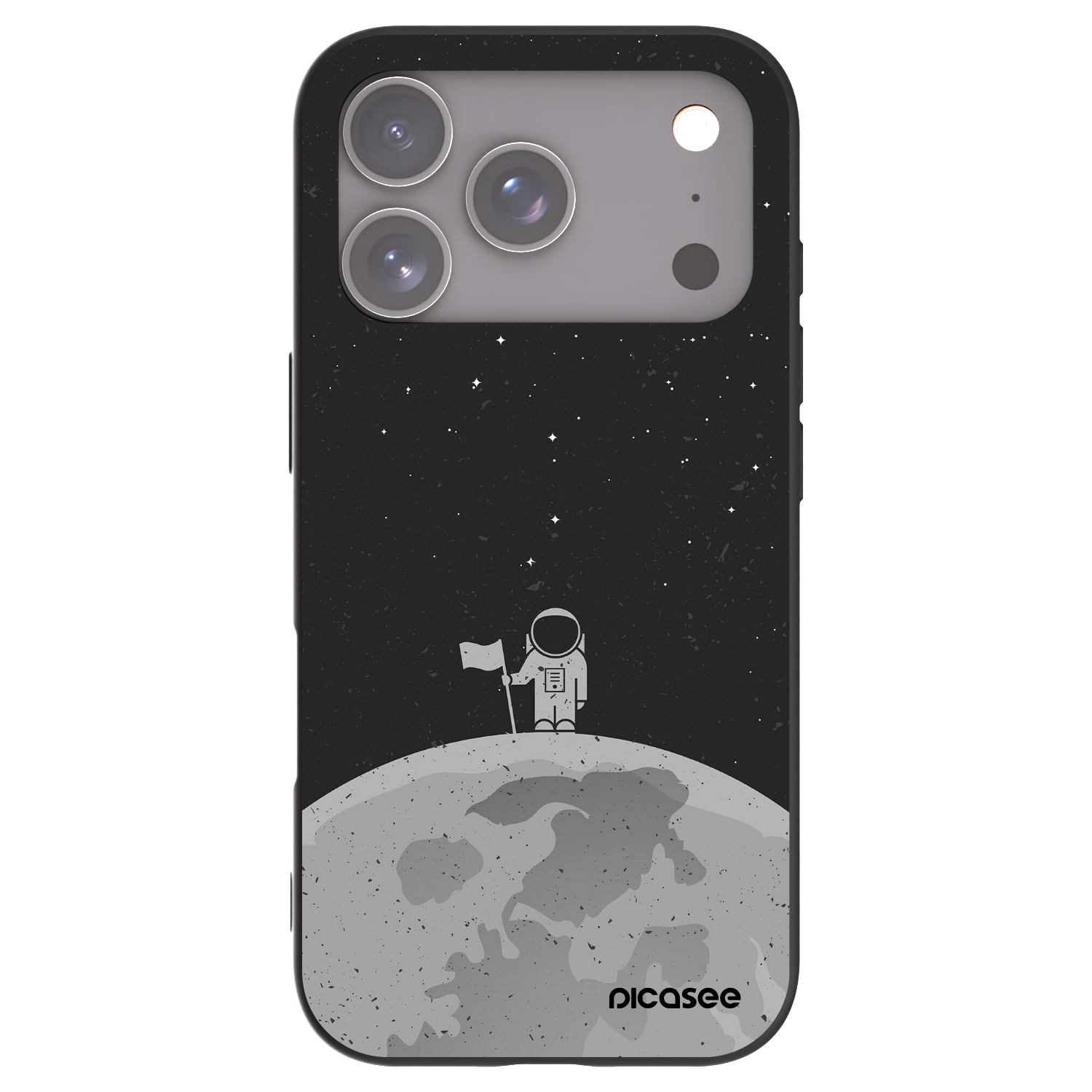 Picasee Apple iPhone 17 Pro Hülle - Schwarzes Silikon - Astronaut