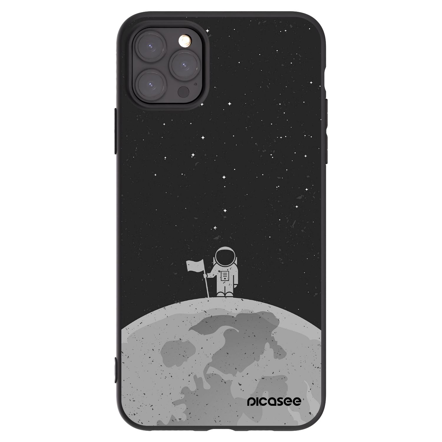 Picasee Apple iPhone 11 Pro Max Hülle - Schwarzes Silikon - Astronaut