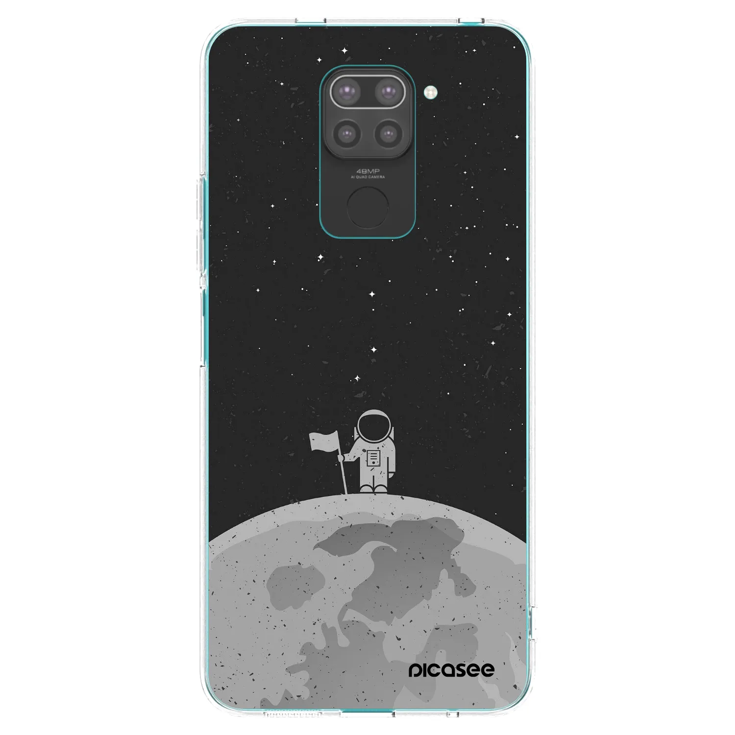 Picasee Xiaomi Redmi Note 9 Hülle - Schwarzes Silikon - Astronaut