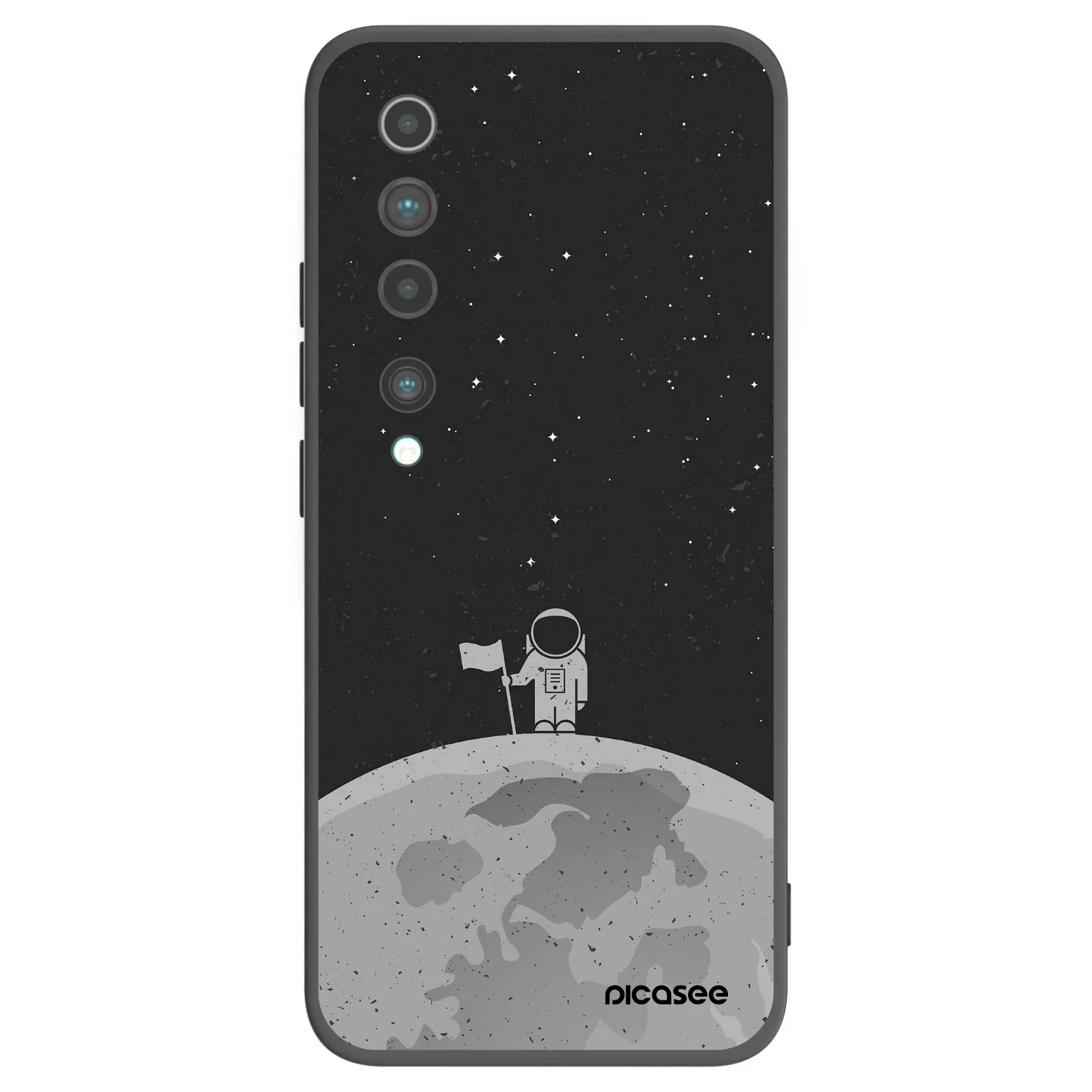 Picasee Xiaomi Mi 10 Hülle - Schwarzes Silikon - Astronaut
