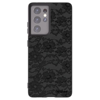 Picasee Samsung Galaxy S21 Ultra 5G G998B Hülle - Schwarzes Silikon - Dark Elegance
