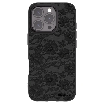 Picasee Apple iPhone 16 Pro Hülle - Schwarzes Silikon - Dark Elegance