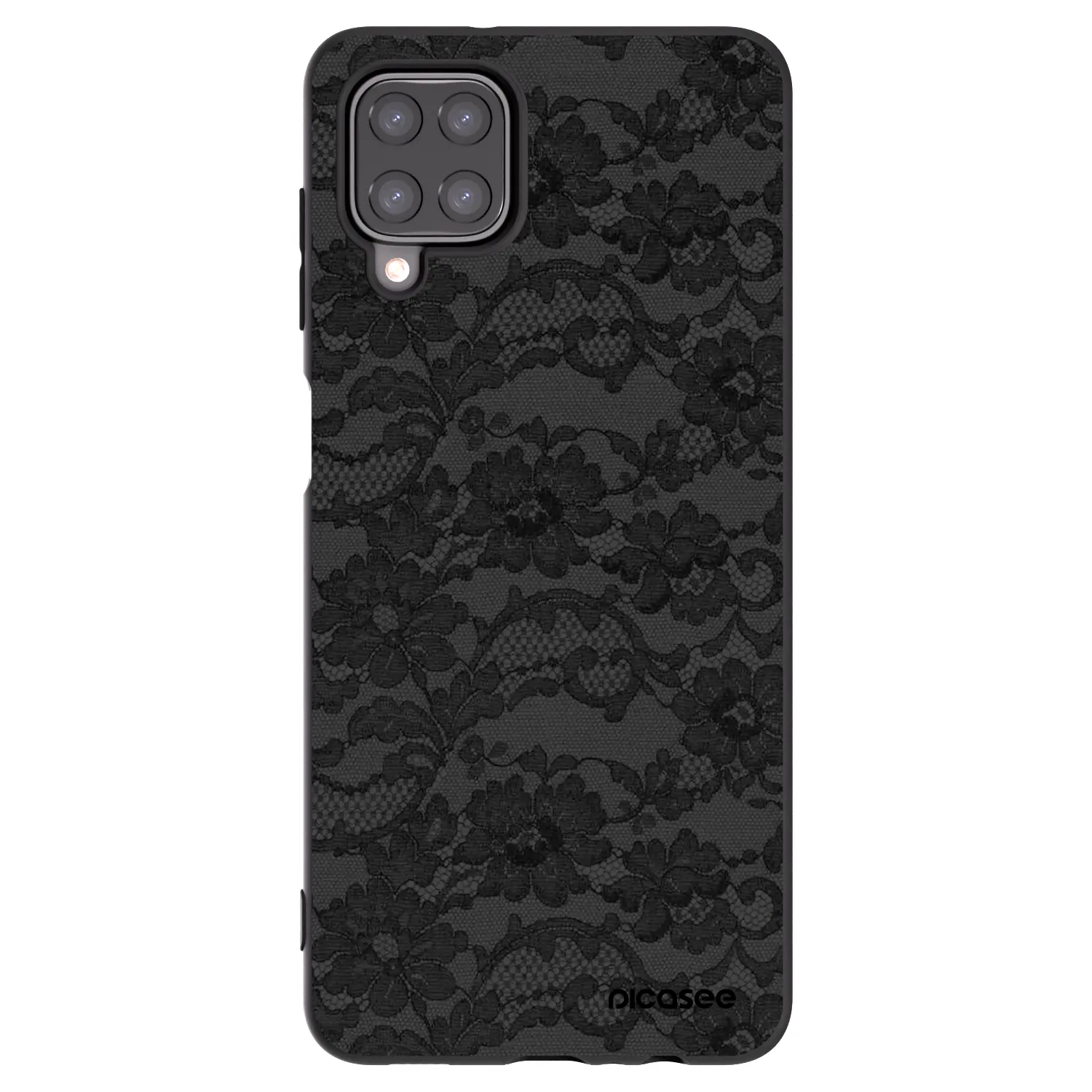 Picasee Samsung Galaxy A12 A125F Hülle - Schwarzes Silikon - Dark Elegance