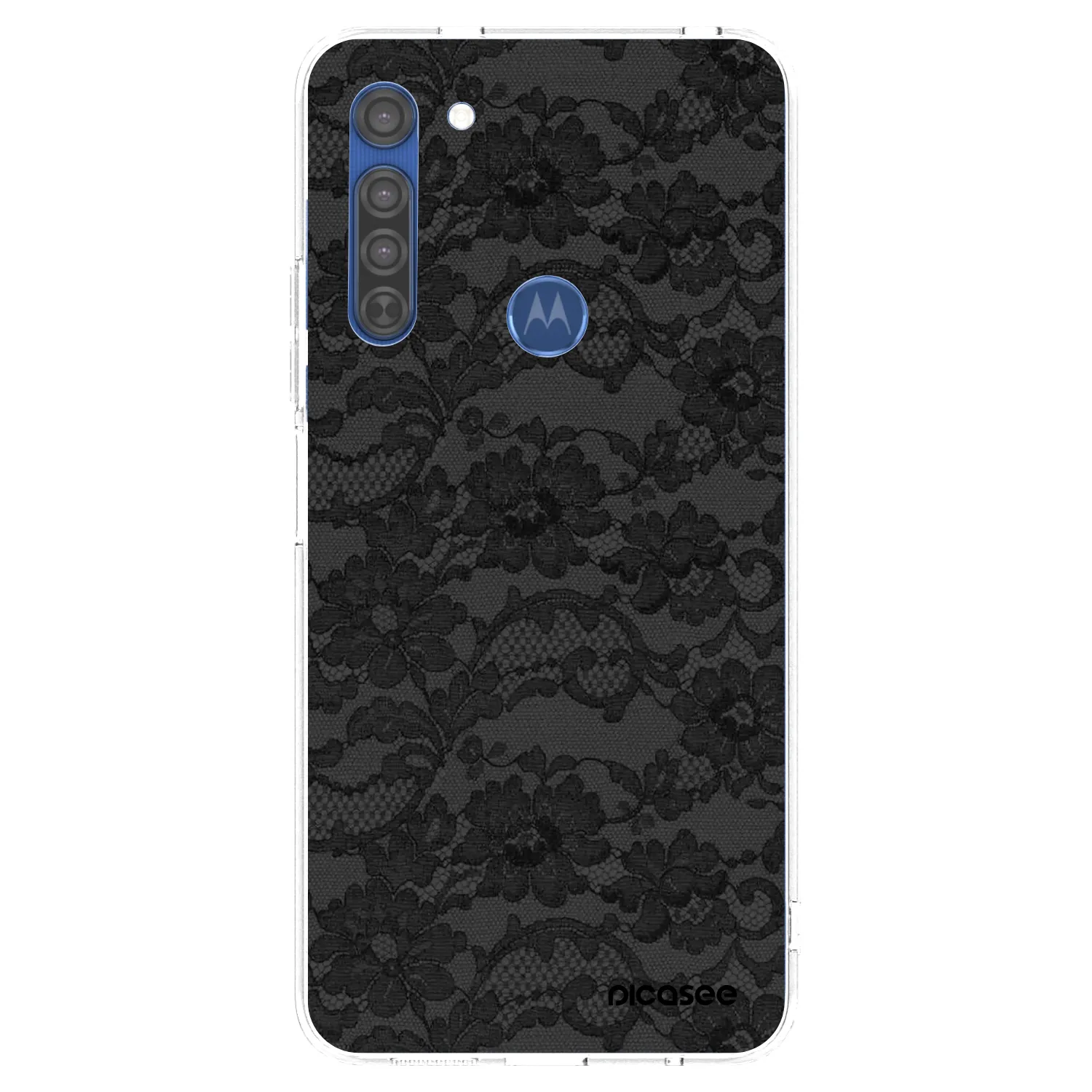 Picasee Motorola Moto G8 Hülle - Transparentes Silikon - Dark Elegance