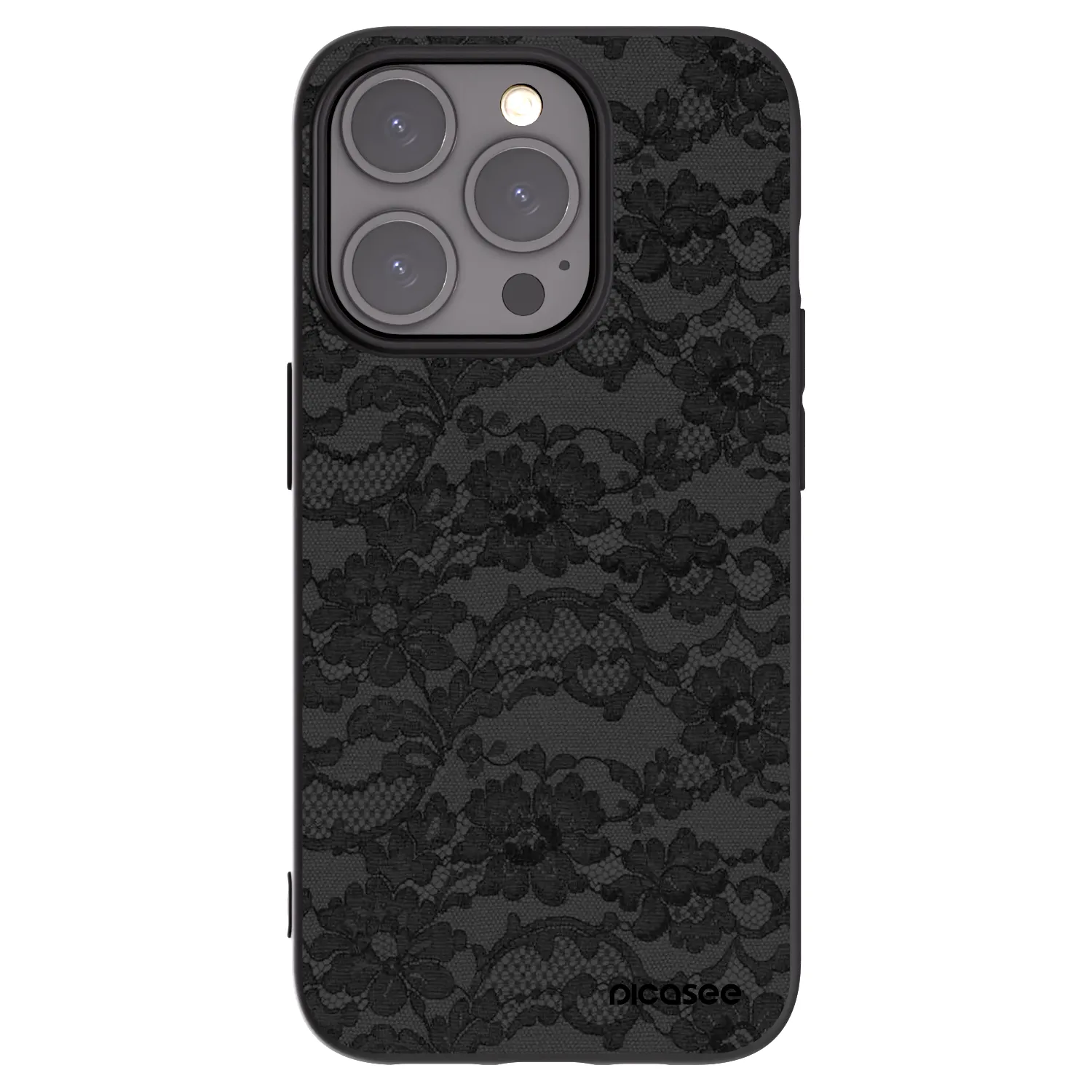 Picasee Apple iPhone 15 Pro Hülle - Schwarzes Silikon - Dark Elegance