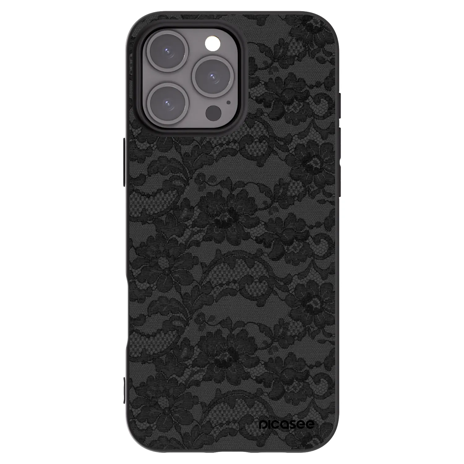 Picasee Apple iPhone 16 Pro Max Hülle - Schwarzes Silikon - Dark Elegance