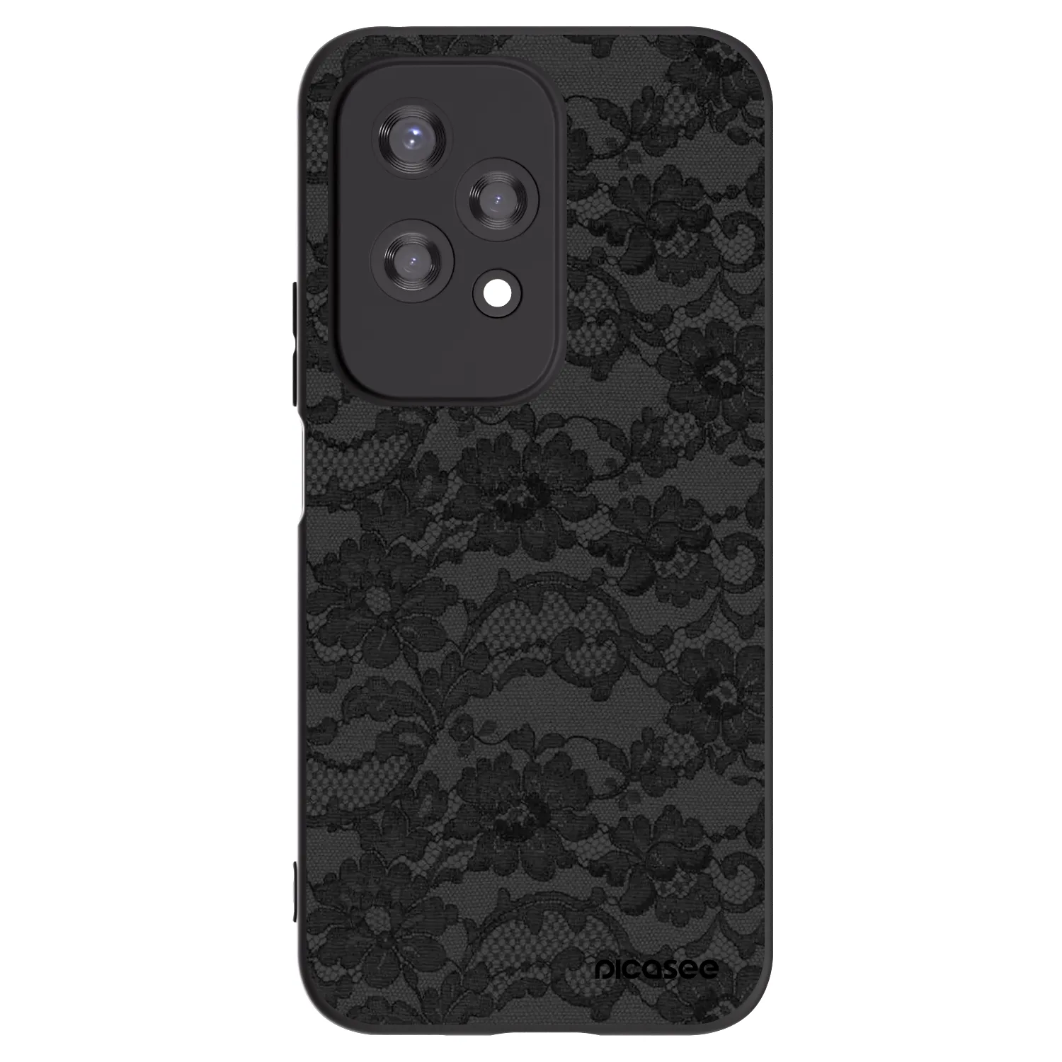 Picasee Honor 200 Lite Hülle - Schwarzes Silikon - Dark Elegance