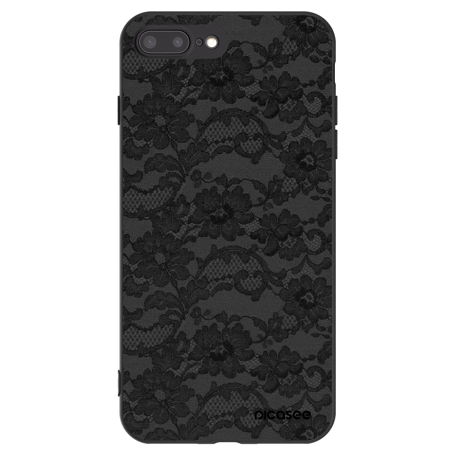 Picasee Apple iPhone 8 Plus Hülle - Schwarzes Silikon - Dark Elegance