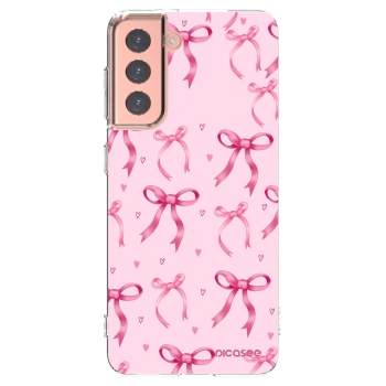 Picasee Samsung Galaxy S21 5G G991B Hülle - Transparentes Silikon - Bow Aesthetic