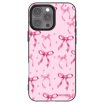 Picasee Apple iPhone 16 Pro Max Hülle - Schwarzes Silikon - Bow Aesthetic