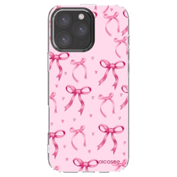 Picasee Apple iPhone 16 Pro Max Hülle - Transparentes Silikon - Bow Aesthetic