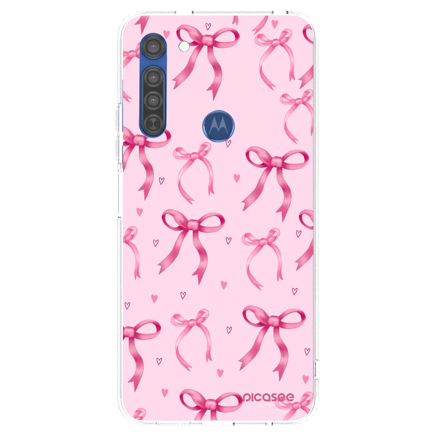Picasee Motorola Moto G8 Hülle - Transparentes Silikon - Bow Aesthetic