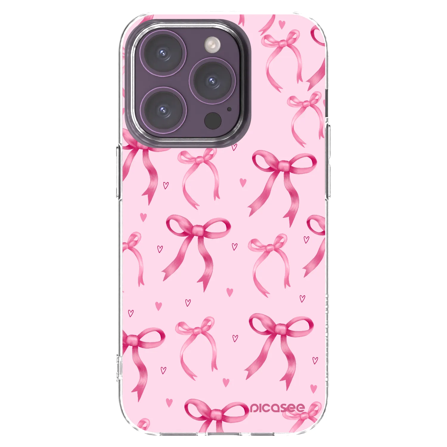 Picasee Apple iPhone 14 Pro Hülle - Transparentes Silikon - Bow Aesthetic