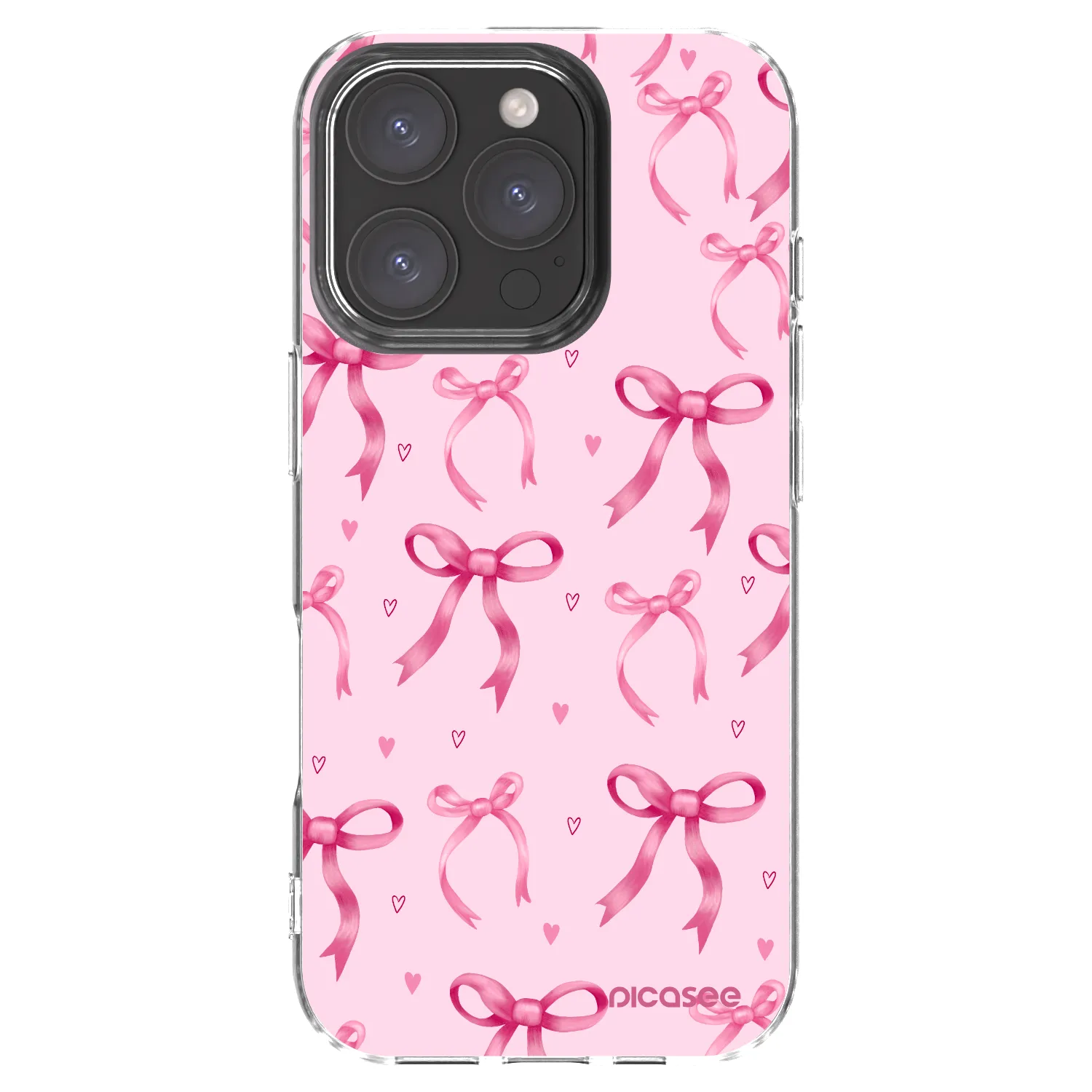 Picasee Apple iPhone 16 Pro Hülle - Transparentes Silikon - Bow Aesthetic