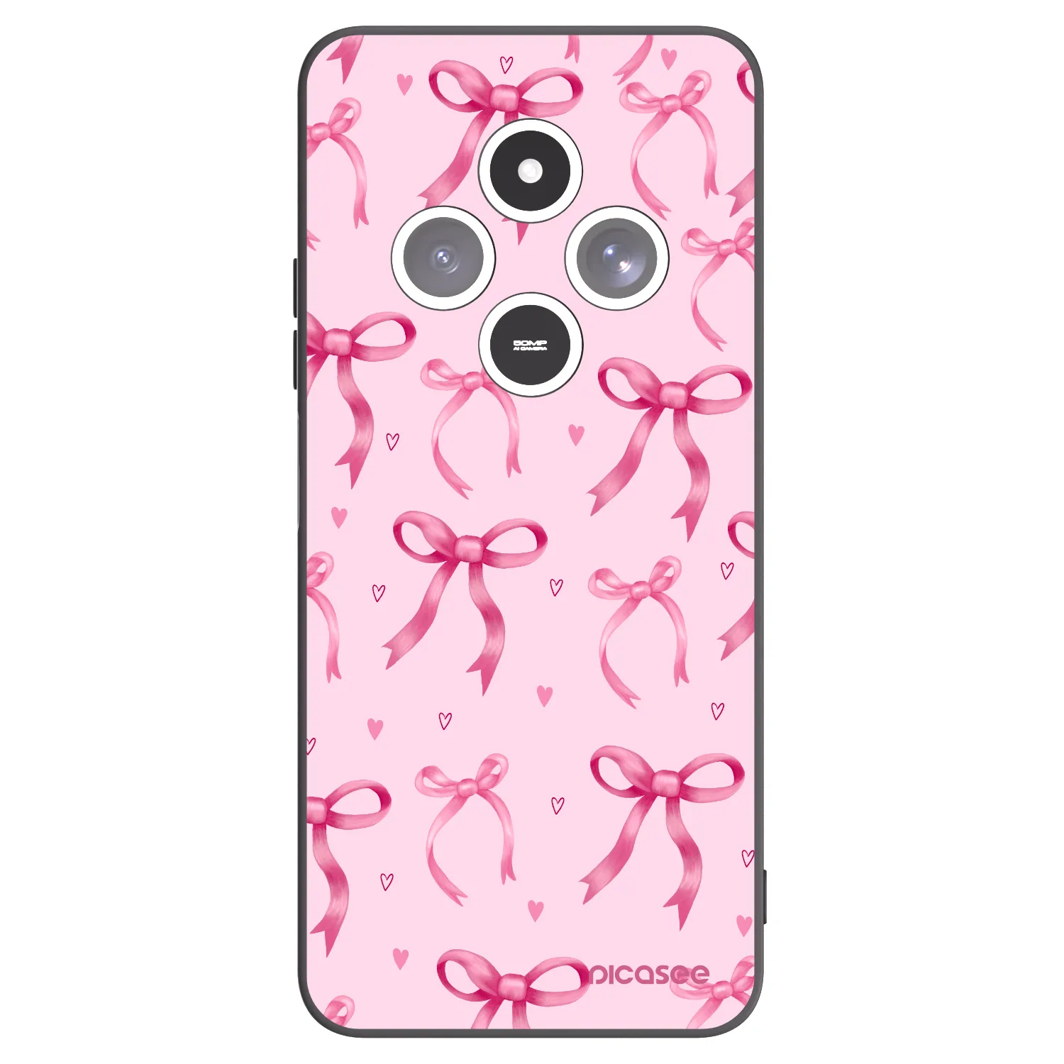 Picasee Xiaomi Redmi 14C Hülle - Schwarzes Silikon - Bow Aesthetic