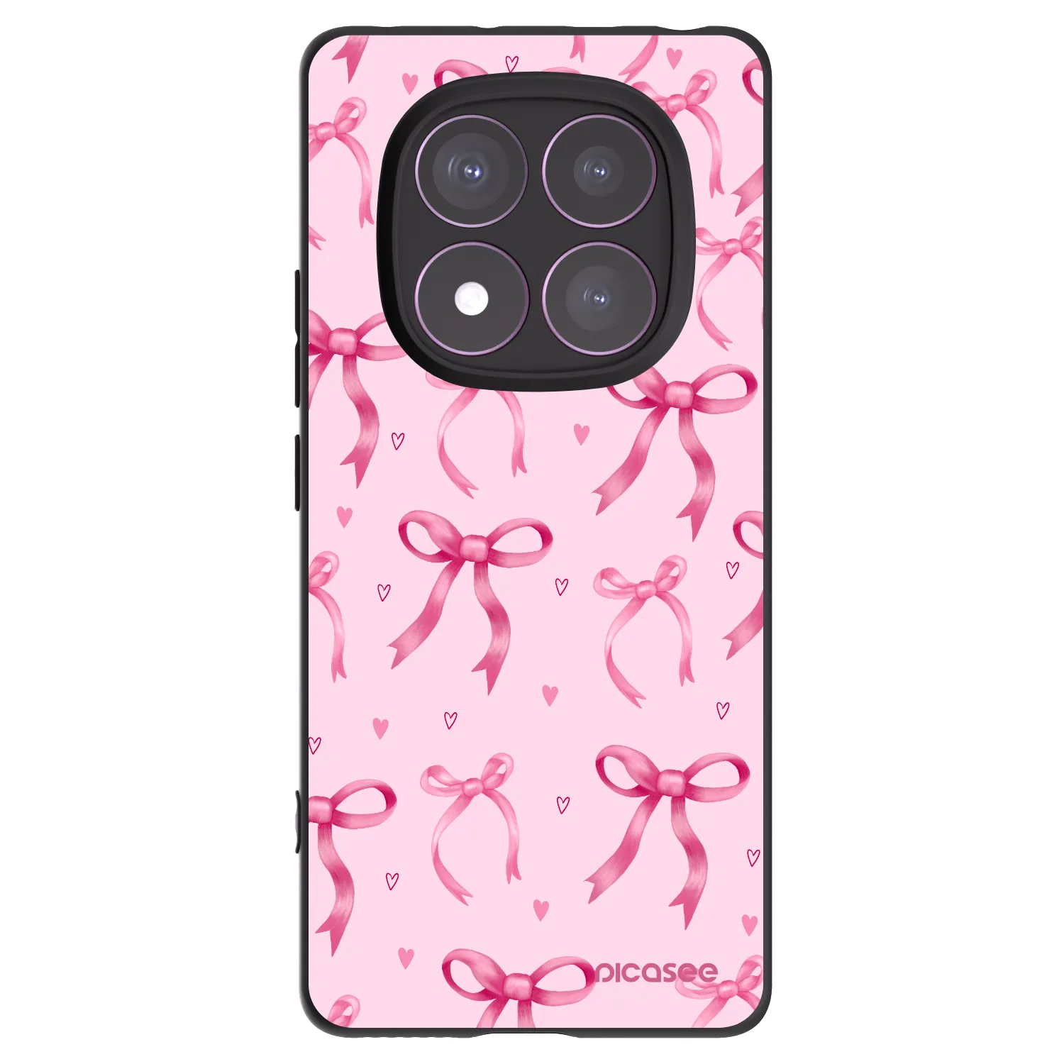 Picasee Xiaomi Redmi Note 14 Pro 4G Hülle - Schwarzes Silikon - Bow Aesthetic