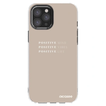 Picasee Apple iPhone 12 Pro Max Hülle - Transparentes Silikon - Positive Vibes