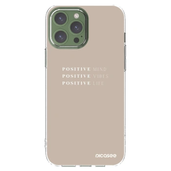 Picasee Apple iPhone 13 Pro Max Hülle - Transparentes Silikon - Positive Vibes