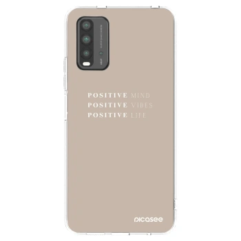 Picasee Xiaomi Redmi 9T Hülle - Schwarzes Silikon - Positive Vibes