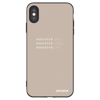 Picasee Apple iPhone XS Max Hülle - Schwarzes Silikon - Positive Vibes