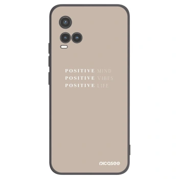 Picasee Vivo Y33s Hülle - Schwarzes Silikon - Positive Vibes