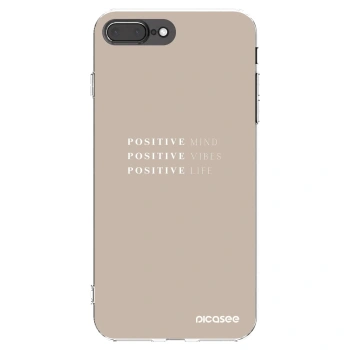 Picasee Apple iPhone 7 Plus Hülle - Transparentes Silikon - Positive Vibes