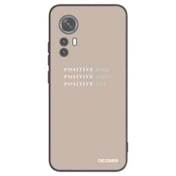 Picasee Xiaomi 12X Hülle - Schwarzes Silikon - Positive Vibes