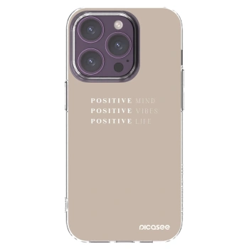 Picasee Apple iPhone 14 Pro Hülle - Transparentes Silikon - Positive Vibes