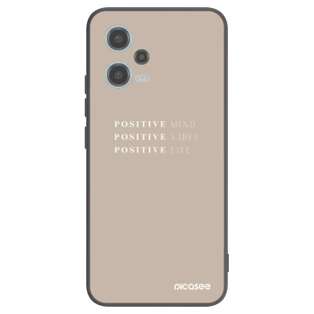 Picasee Xiaomi Redmi Note 12 5G Hülle - Schwarzes Silikon - Positive Vibes