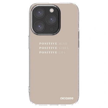 Picasee Apple iPhone 15 Pro Hülle - Transparentes Silikon - Positive Vibes