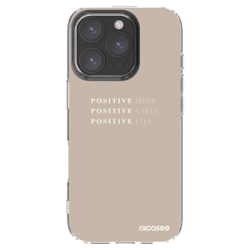 Picasee Apple iPhone 16 Pro Hülle - Transparentes Silikon - Positive Vibes