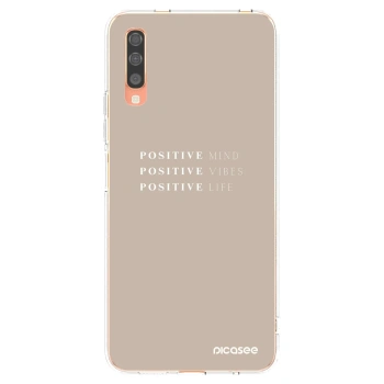 Picasee Samsung Galaxy A70 A705F Hülle - Transparentes Silikon - Positive Vibes