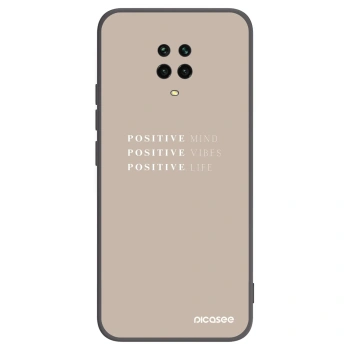 Picasee Xiaomi Redmi Note 9S Hülle - Schwarzes Silikon - Positive Vibes