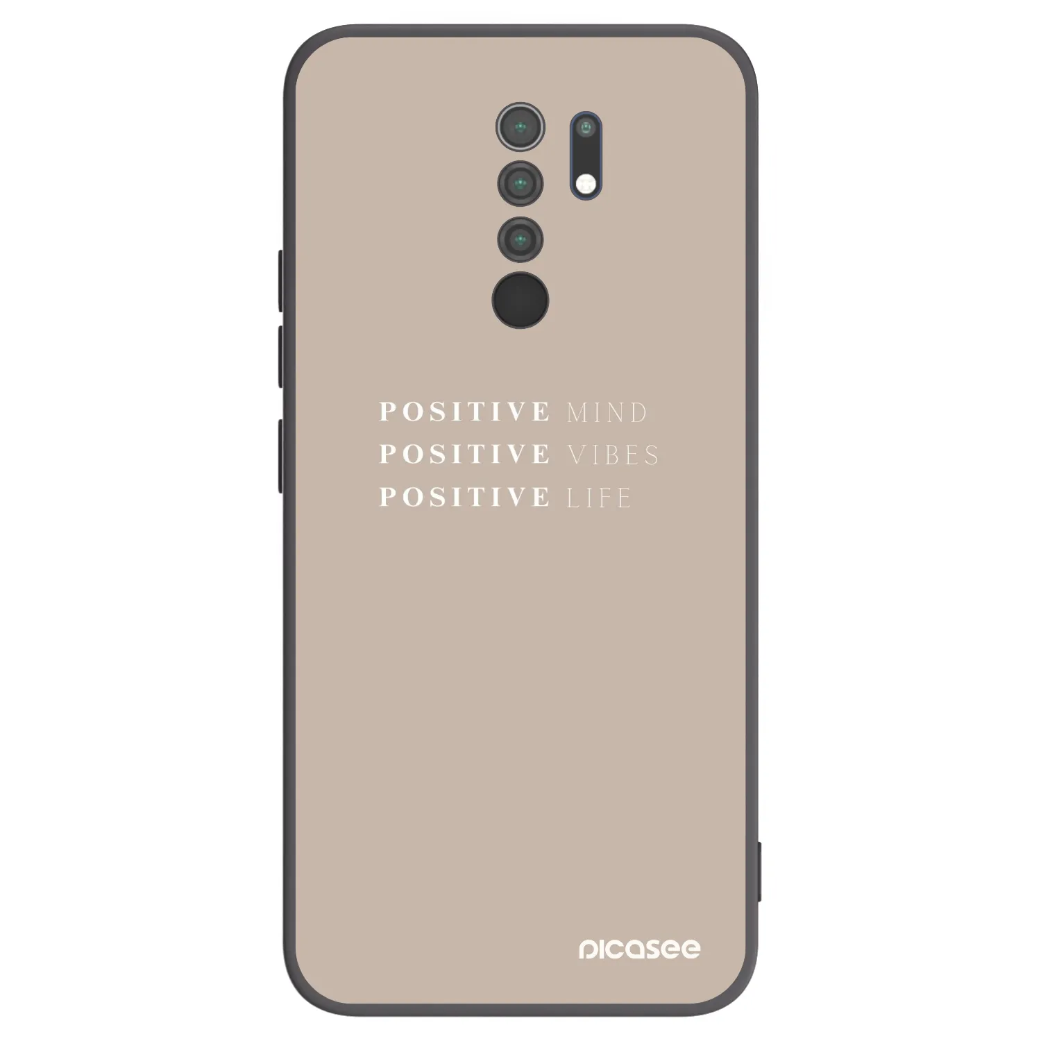 Picasee Xiaomi Redmi 9 Hülle - Schwarzes Silikon - Positive Vibes