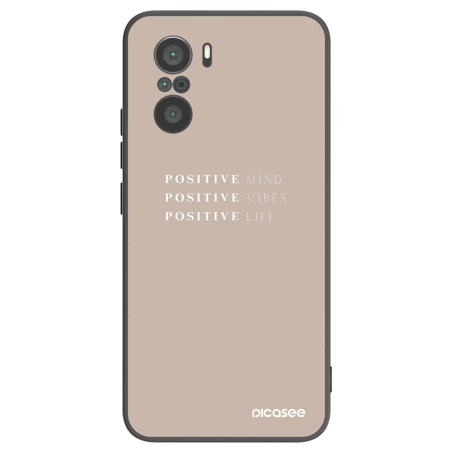 Picasee Xiaomi Poco F3 Hülle - Schwarzes Silikon - Positive Vibes