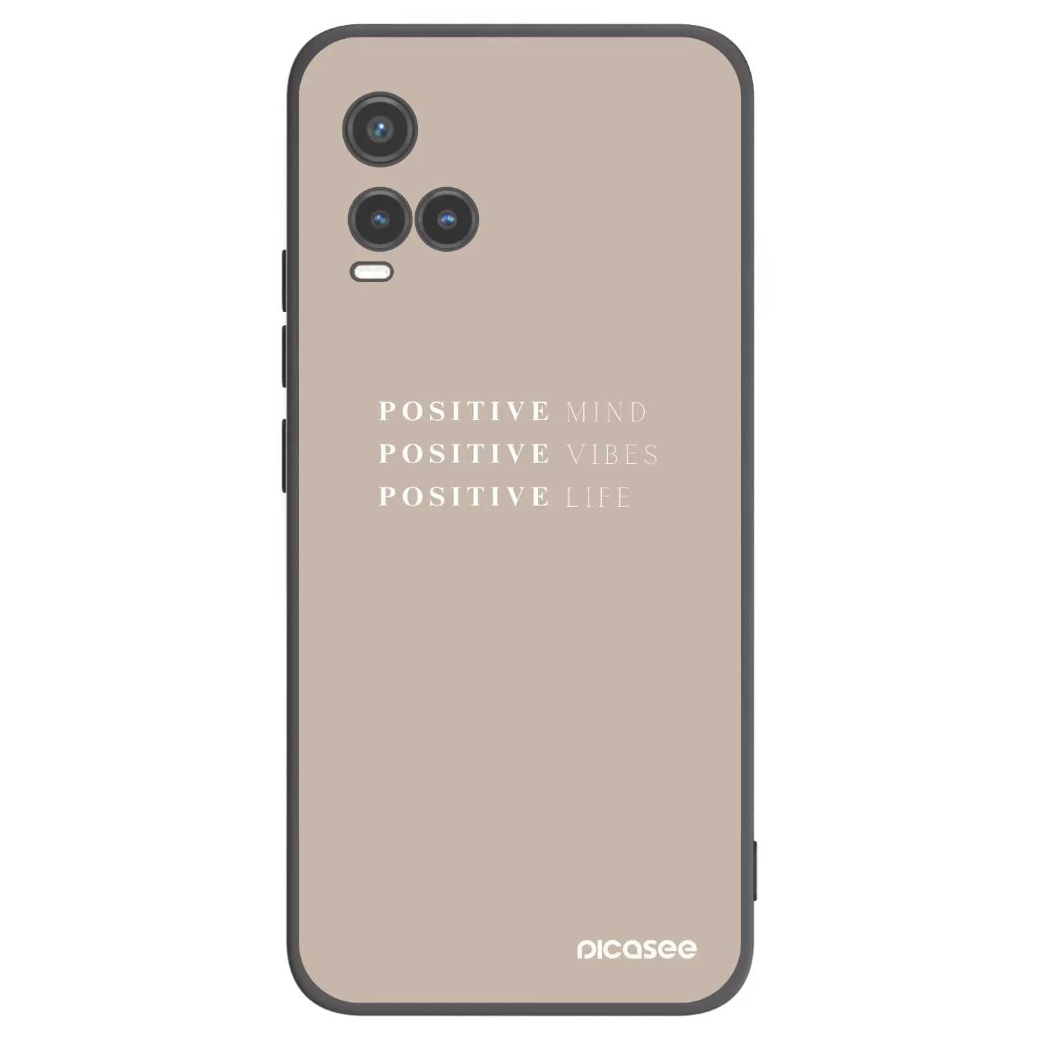 Picasee Vivo Y33s Hülle - Schwarzes Silikon - Positive Vibes