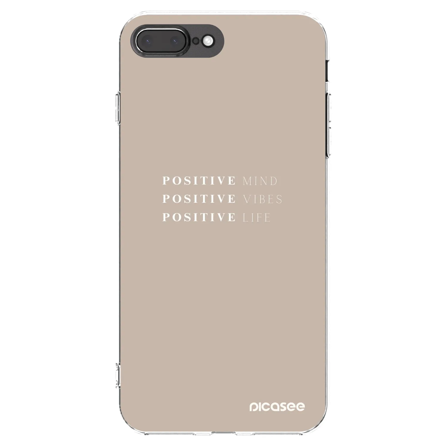 Picasee Apple iPhone 7 Plus Hülle - Transparentes Silikon - Positive Vibes