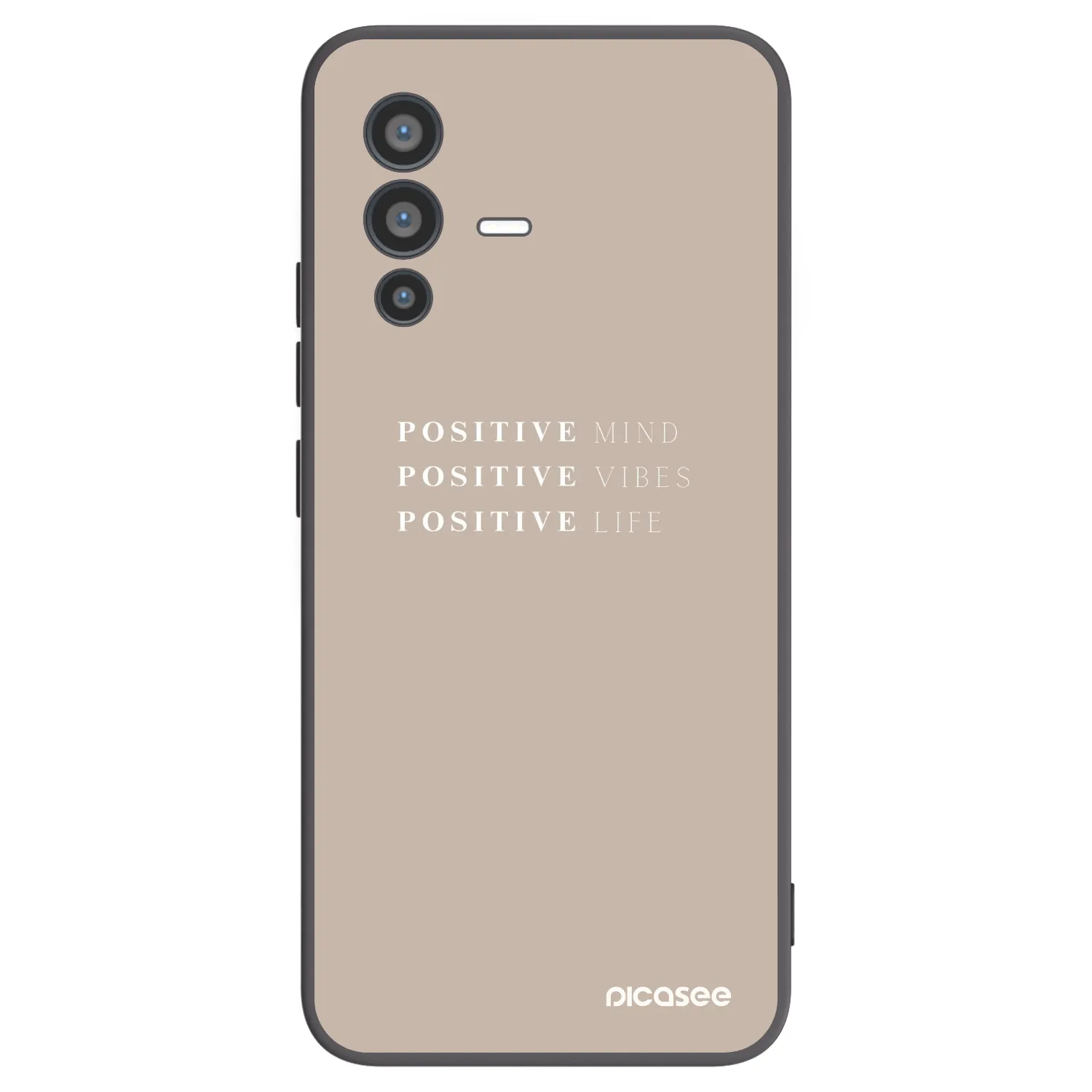 Picasee Vivo V23 5G Hülle - Schwarzes Silikon - Positive Vibes