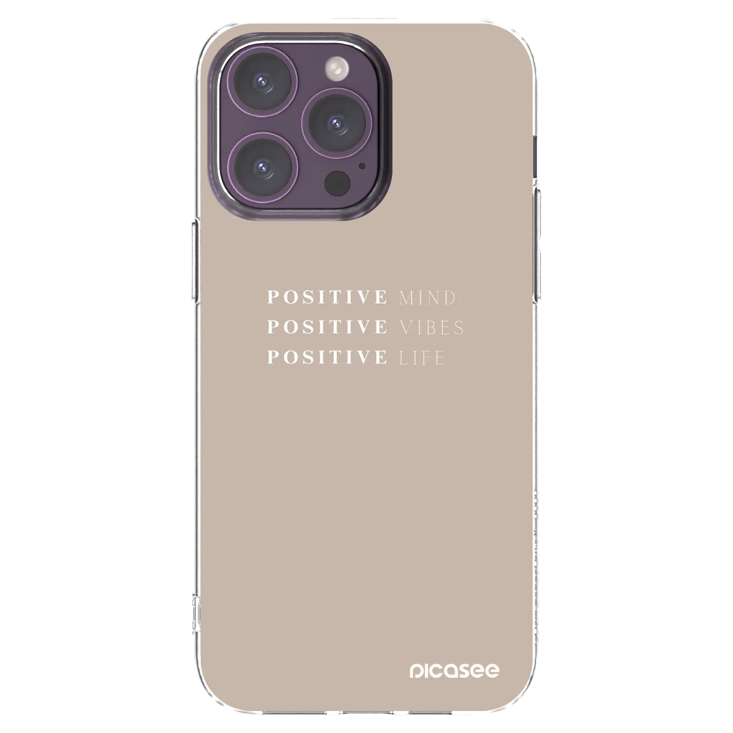 Picasee Apple iPhone 14 Pro Max Hülle - Transparentes Silikon - Positive Vibes