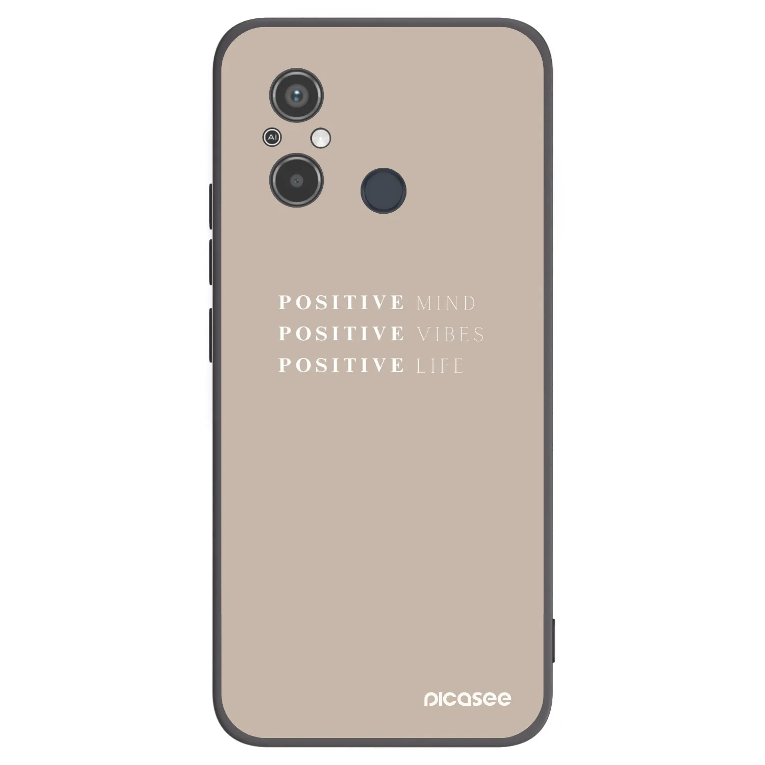 Picasee Xiaomi Redmi 12C Hülle - Schwarzes Silikon - Positive Vibes