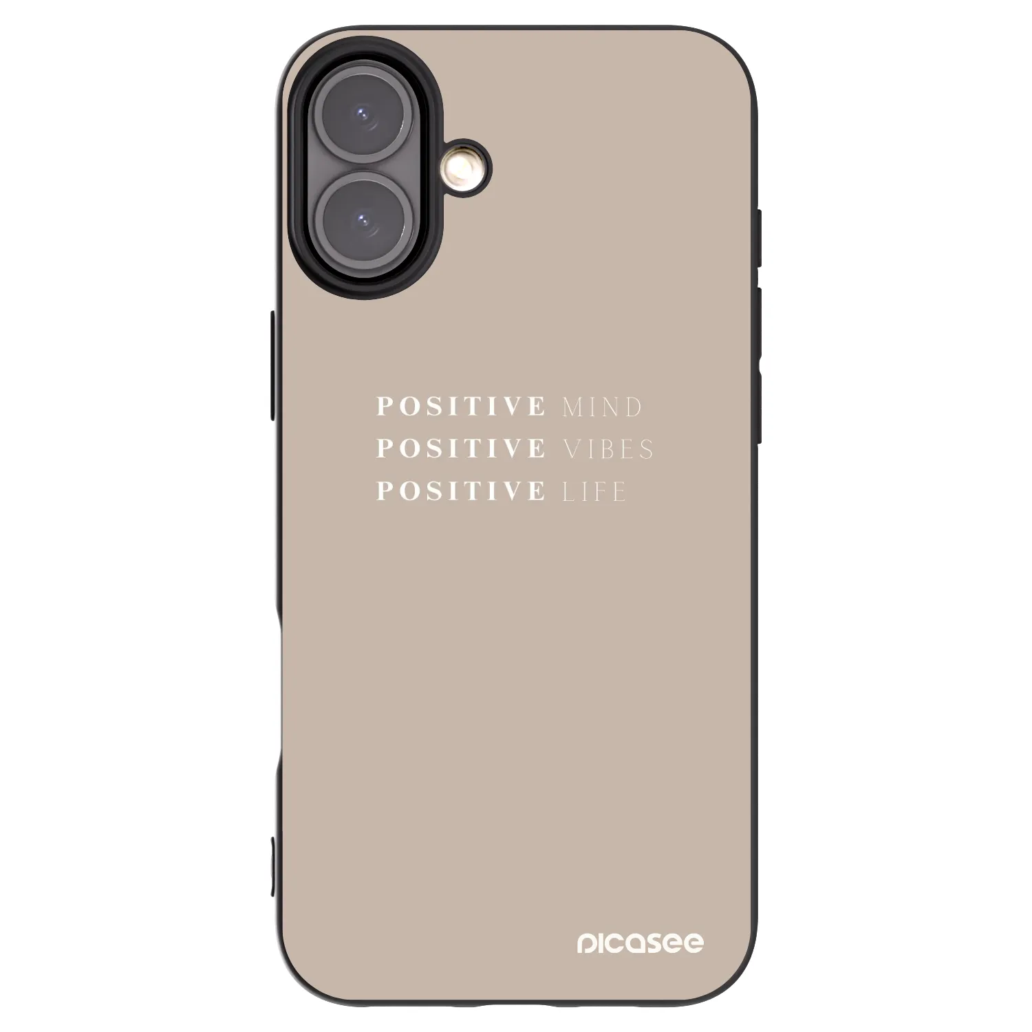 Picasee Apple iPhone 16 Plus Hülle - Schwarzes Silikon - Positive Vibes