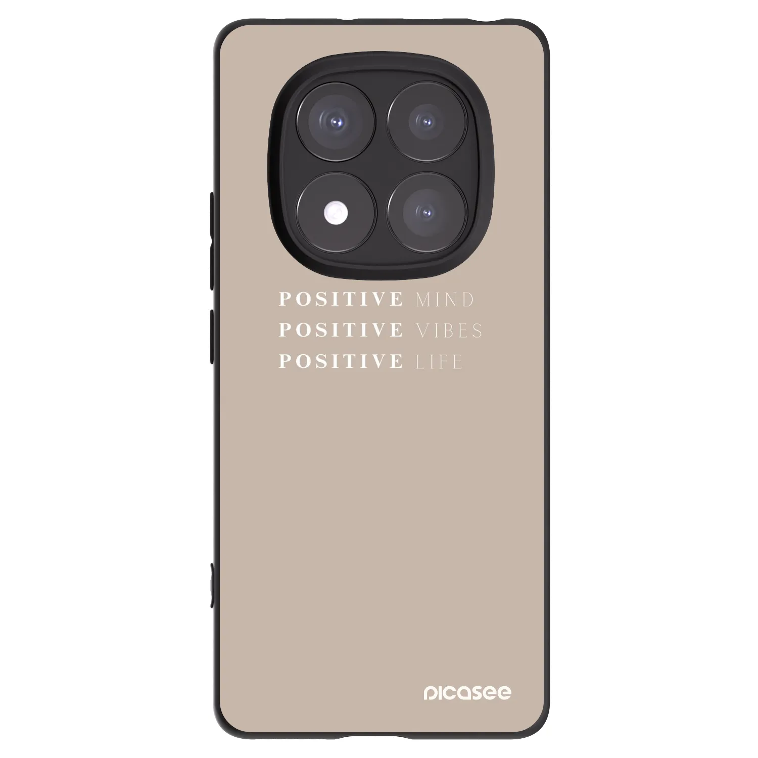 Picasee Xiaomi Redmi Note 14 Pro+ 5G Hülle - Schwarzes Silikon - Positive Vibes