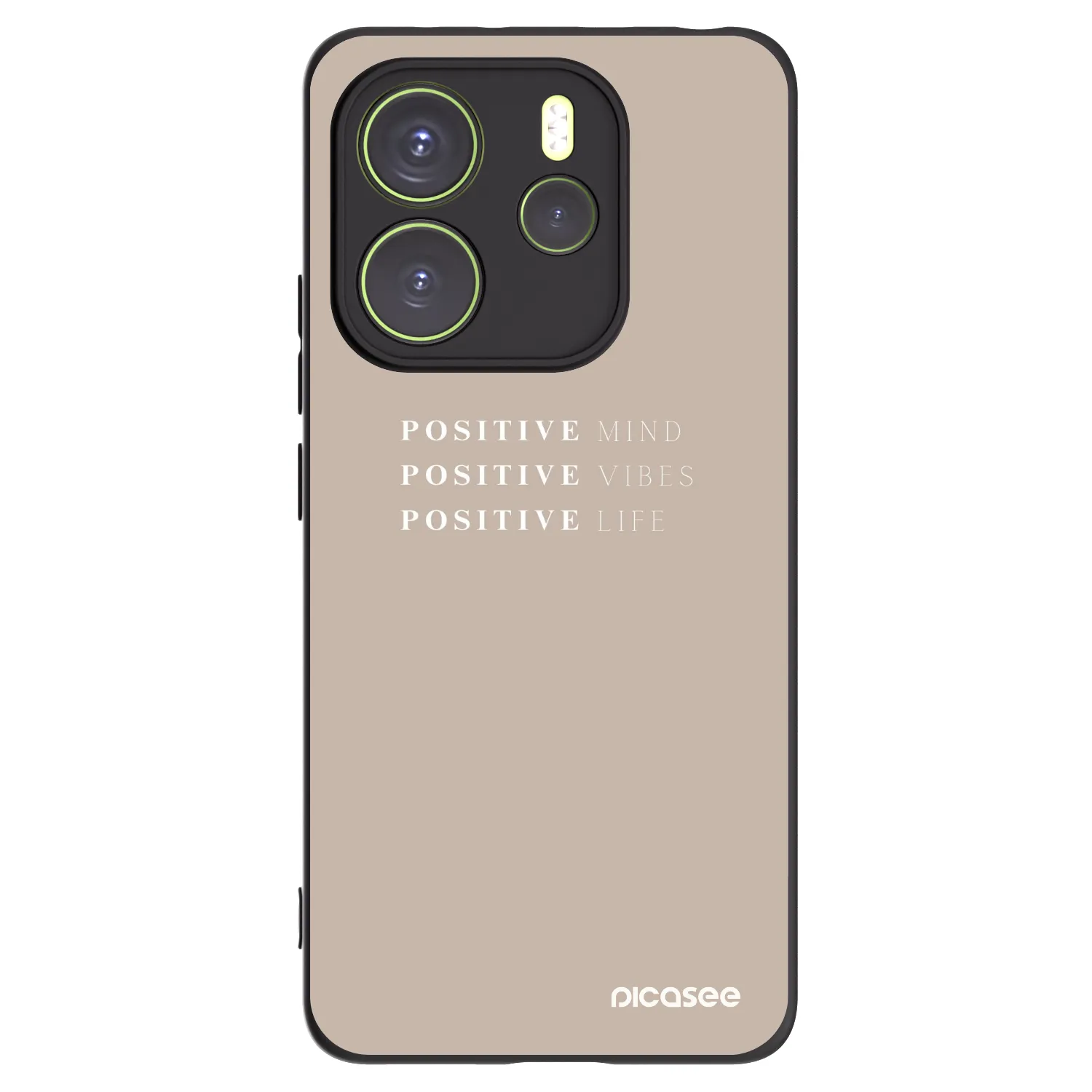 Picasee Xiaomi Redmi Note 14 4G Hülle - Schwarzes Silikon - Positive Vibes