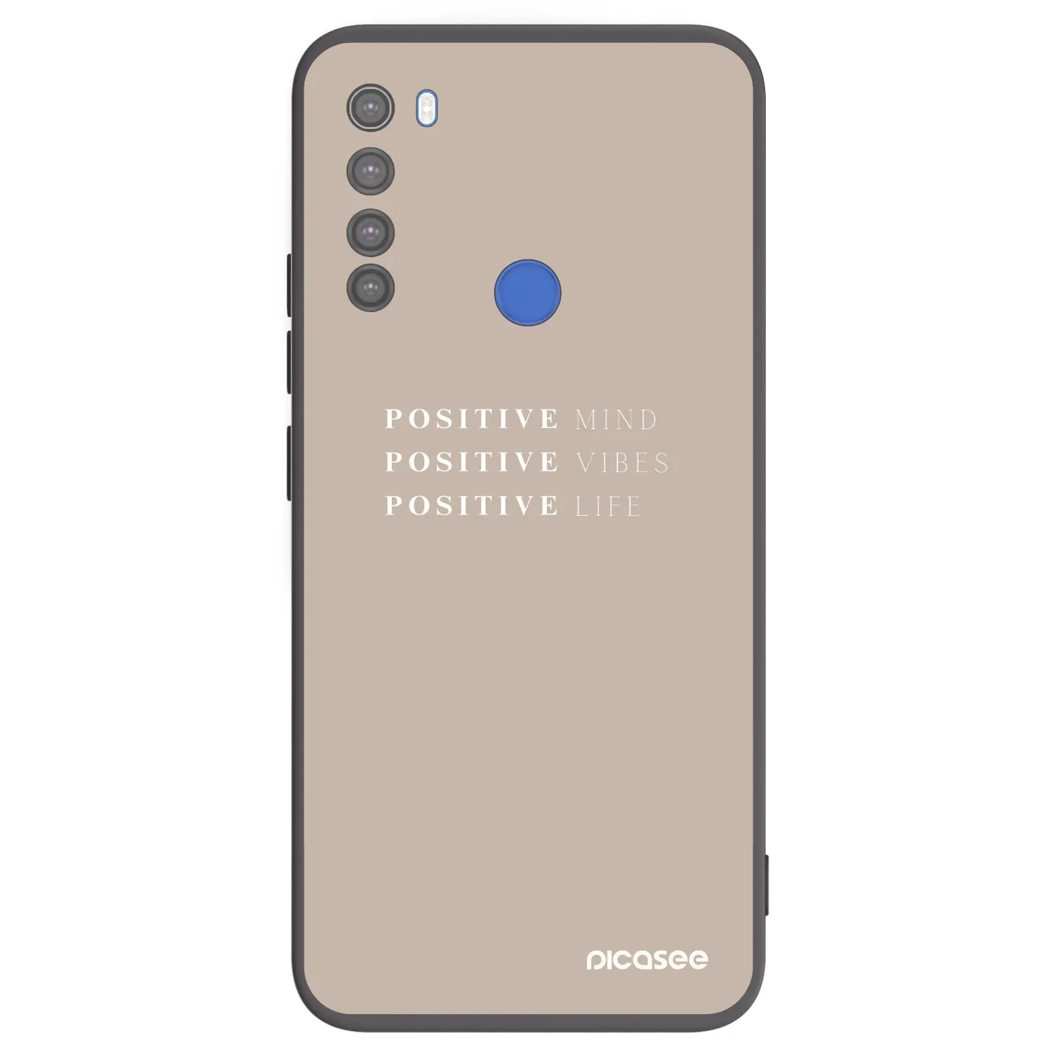 Picasee Xiaomi Redmi Note 8T Hülle - Schwarzes Silikon - Positive Vibes