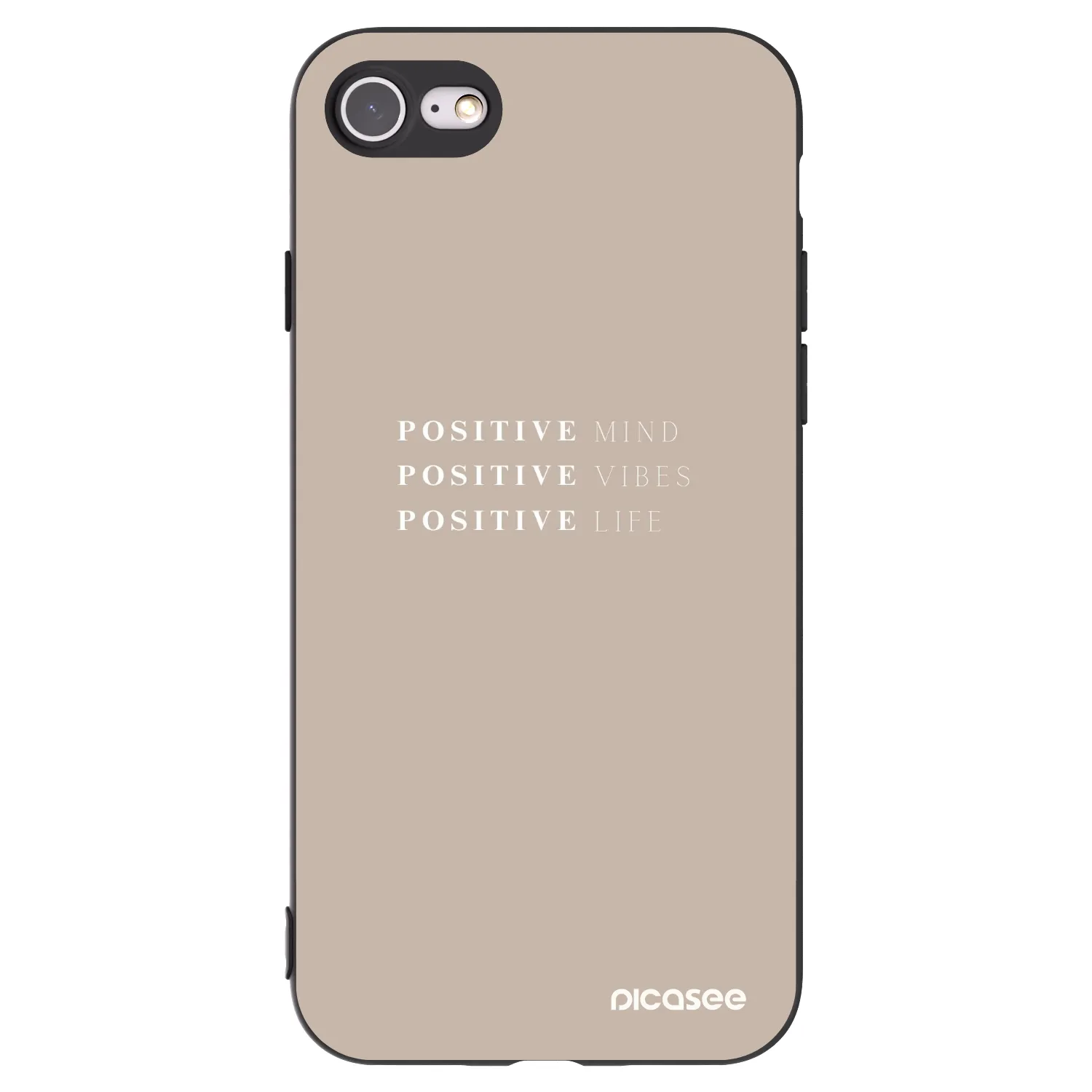 Picasee Apple iPhone SE 2020 Hülle - Schwarzes Silikon - Positive Vibes
